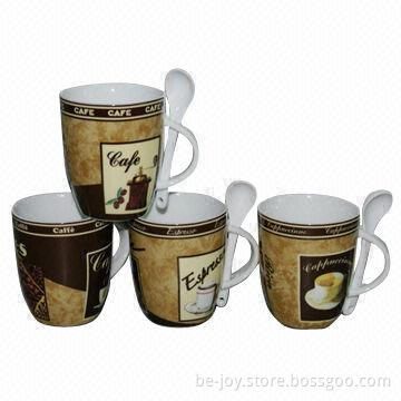 11oz Porcelain Mug with Spoon
